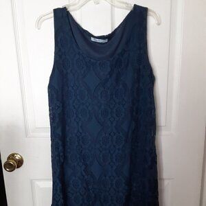 Elsie & Zoey.  Size L/XL  Navy Blue Sleeveless Lace Dress.